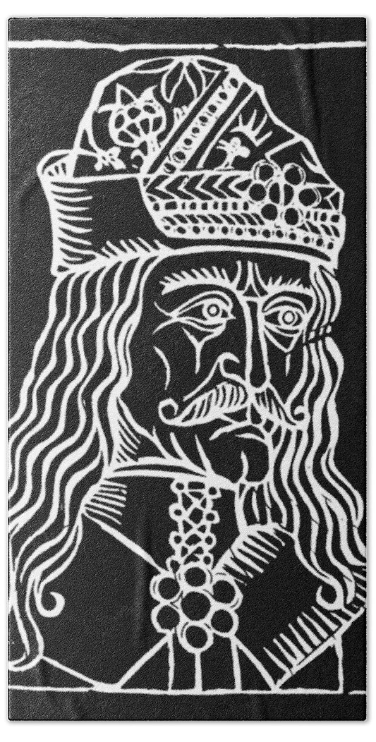 Vlad Tepes Dracula Woodcut - Bath Towel