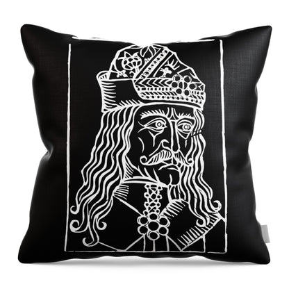 Vlad Tepes Dracula Woodcut - Throw Pillow