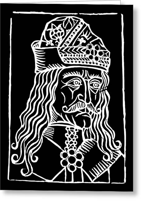 Vlad Tepes Dracula Woodcut - Greeting Card