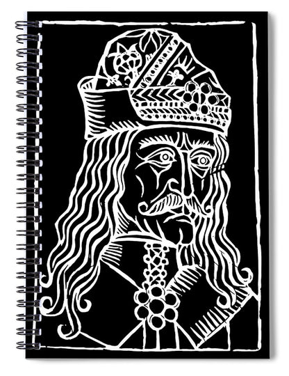 Vlad Tepes Dracula Woodcut - Spiral Notebook
