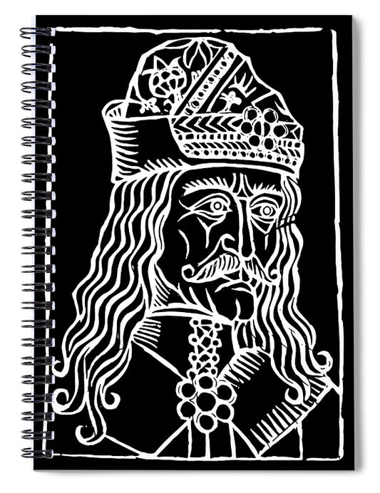 Vlad Tepes Dracula Woodcut - Spiral Notebook