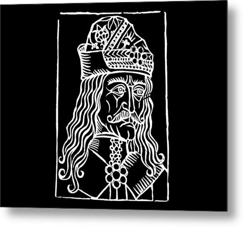 Vlad Tepes Dracula Woodcut - Metal Print