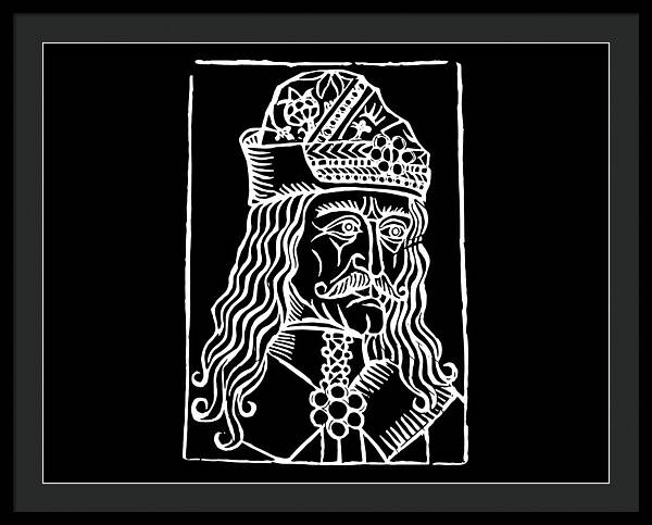Vlad Tepes Dracula Woodcut - Framed Print