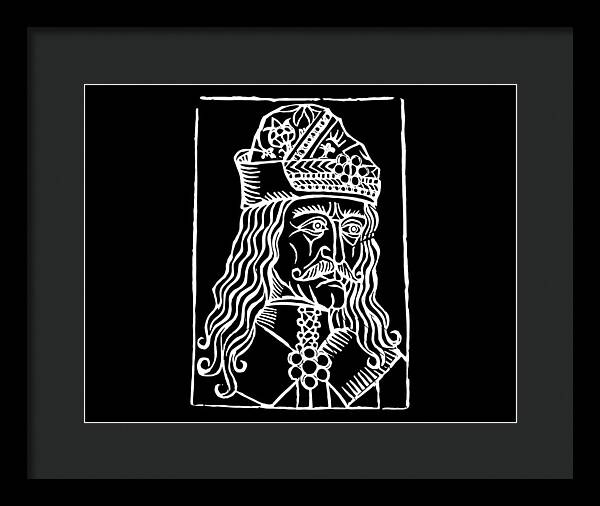 Vlad Tepes Dracula Woodcut - Framed Print