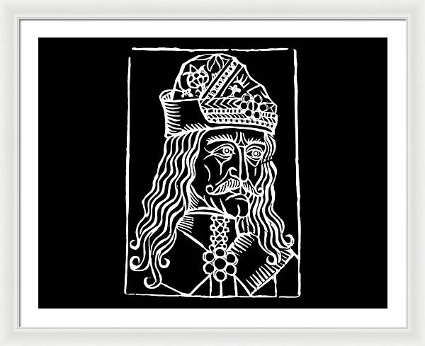 Vlad Tepes Dracula Woodcut - Framed Print