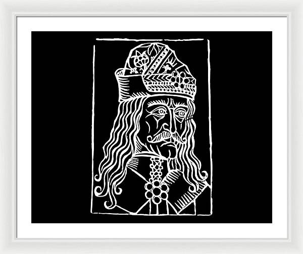 Vlad Tepes Dracula Woodcut - Framed Print