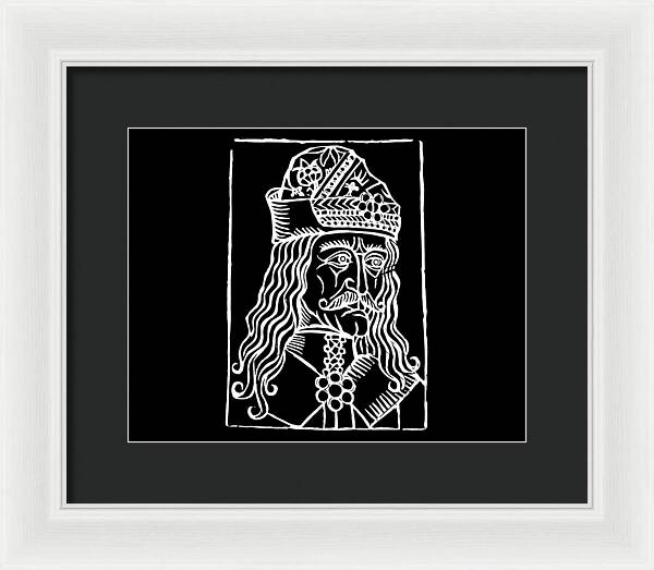 Vlad Tepes Dracula Woodcut - Framed Print