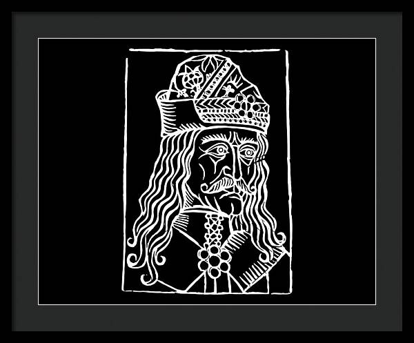 Vlad Tepes Dracula Woodcut - Framed Print