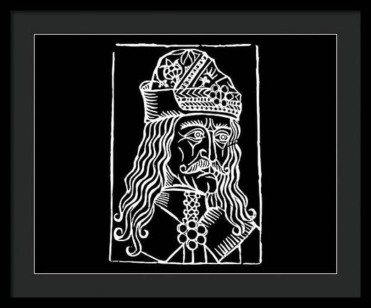 Vlad Tepes Dracula Woodcut - Framed Print