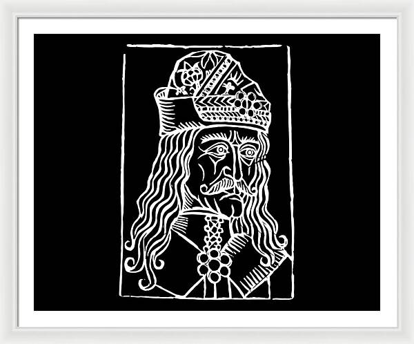 Vlad Tepes Dracula Woodcut - Framed Print