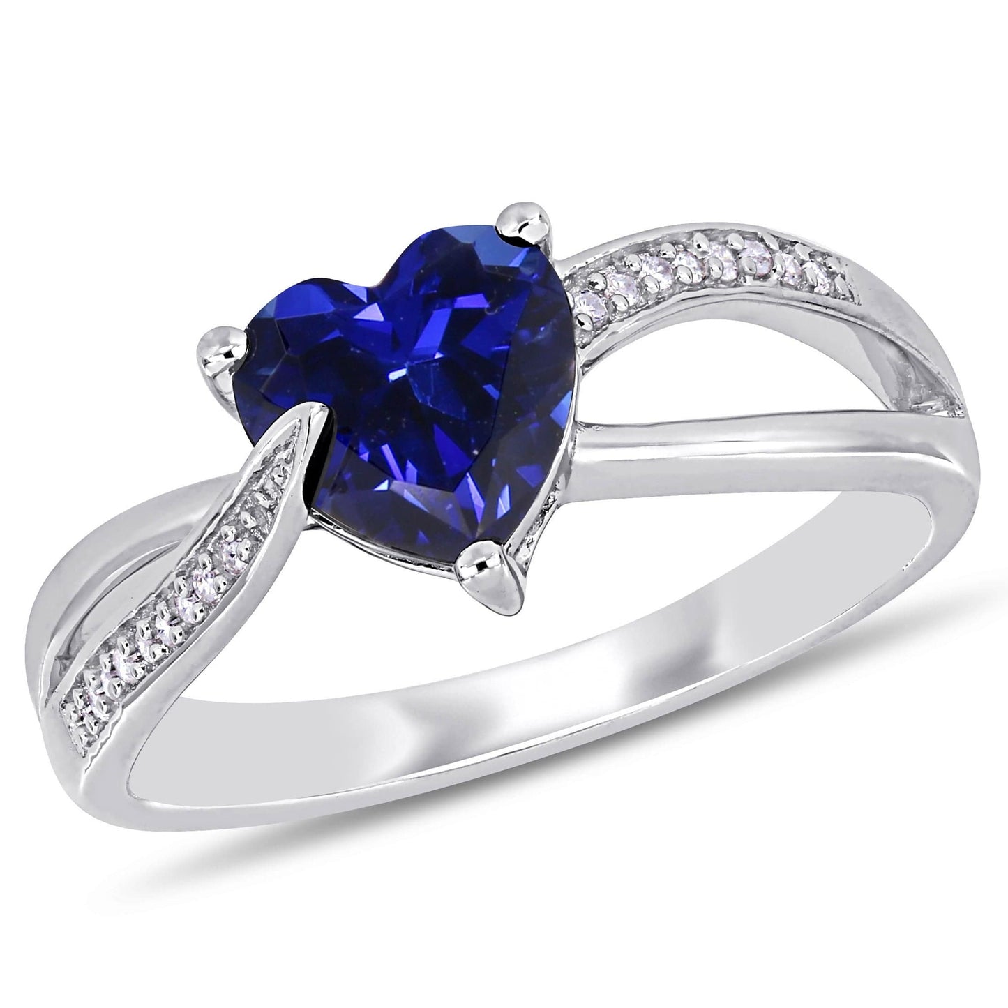 Women'S Created Sapphire Sterling Silver Ring 5 / Silver