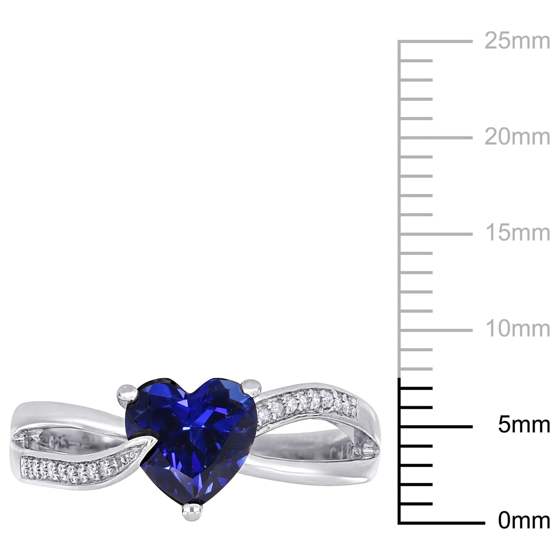 Women'S Created Sapphire Sterling Silver Ring 5 / Silver