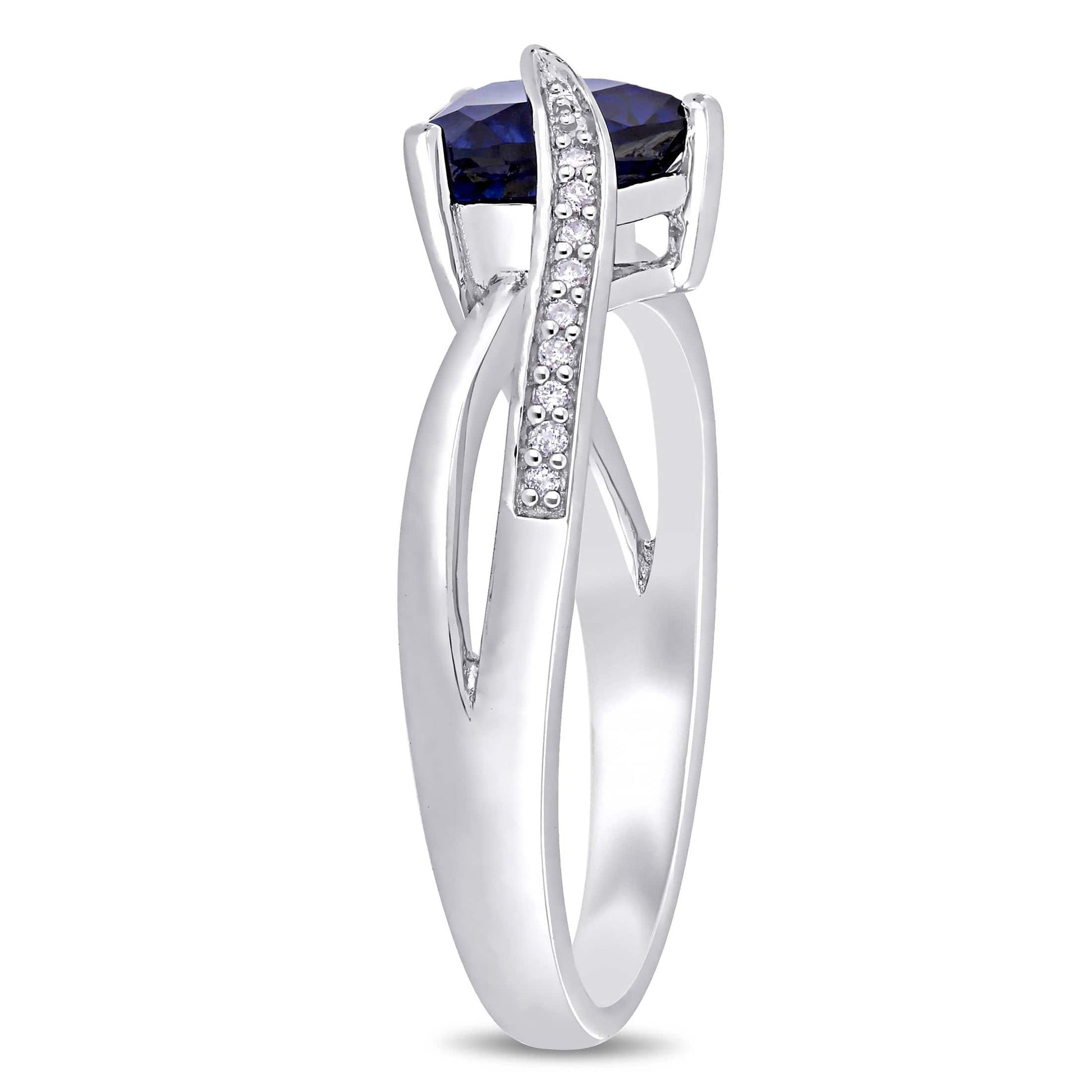 Women'S Created Sapphire Sterling Silver Ring 5 / Silver