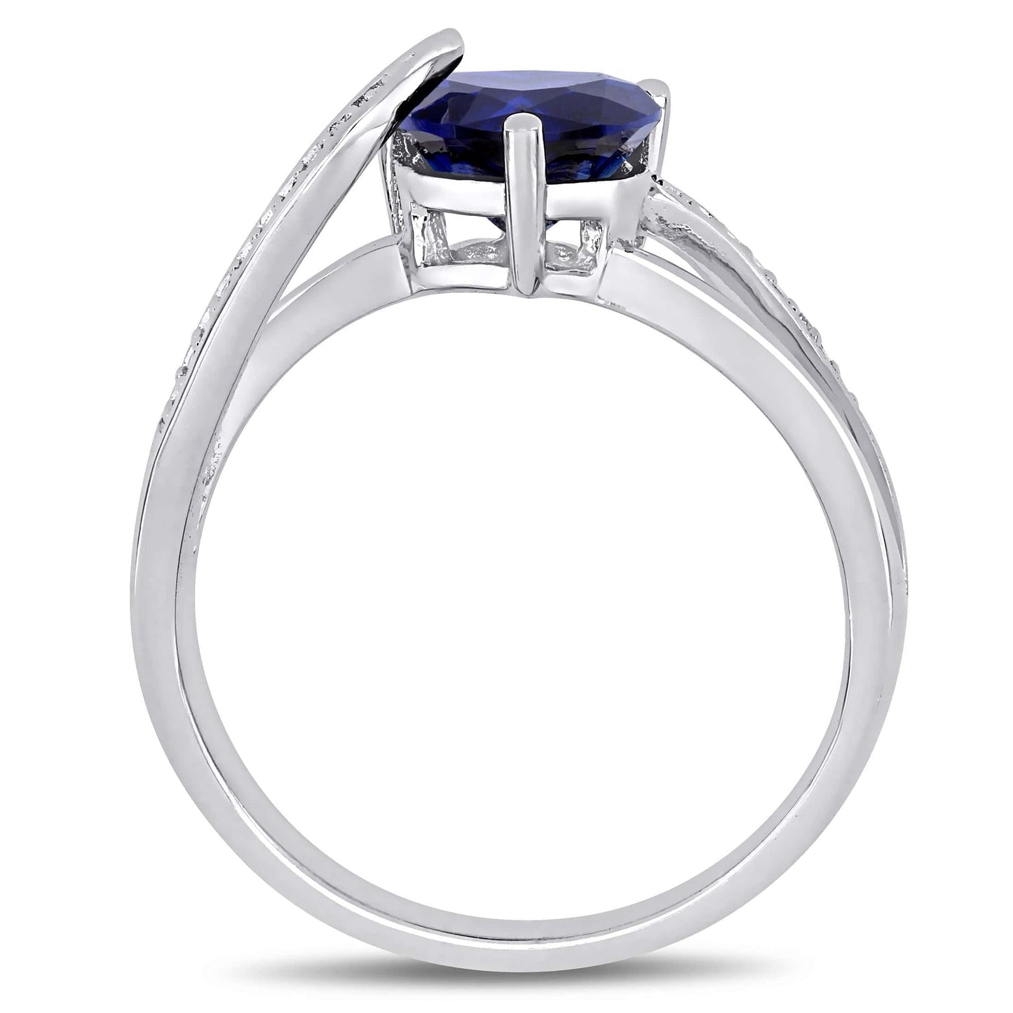 Women'S Created Sapphire Sterling Silver Ring 5 / Silver