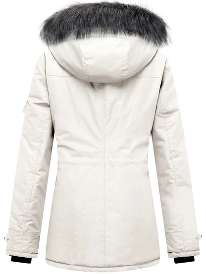 Women'S Winter Coat Thicken Winter Jacket Quilted Parka Coat Puffer Jacket Beige L Beige / L