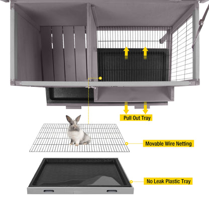 Wooden Rabbit Hutch Indoor Bunny Cage Outdoor Small Animal House for Guinea Pig