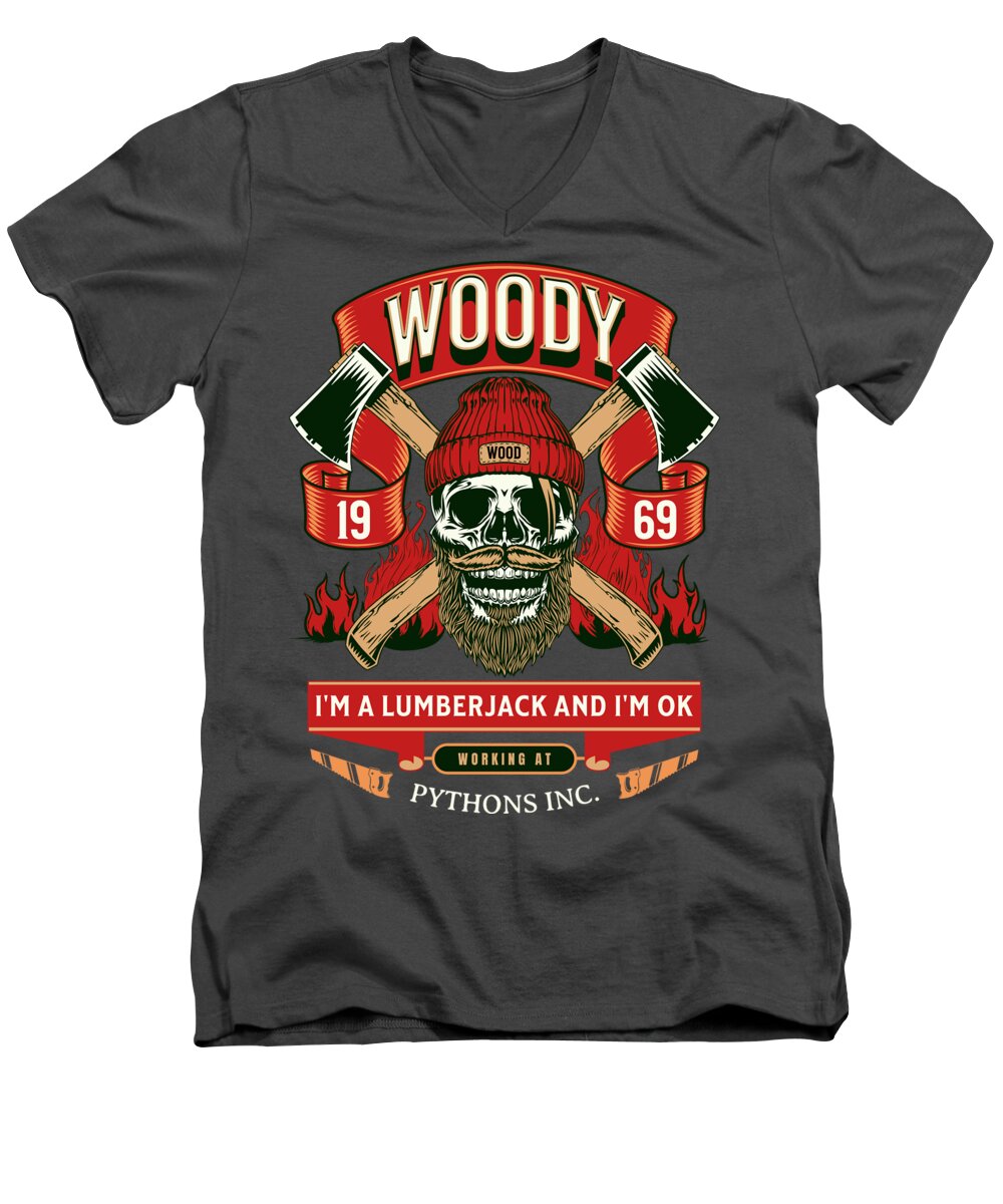 Woody the Lumberjack - Men's V-Neck T-Shirt