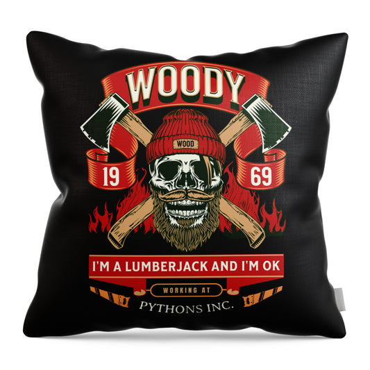Woody the Lumberjack - Throw Pillow
