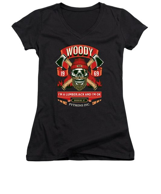 Woody the Lumberjack - Women's V-Neck