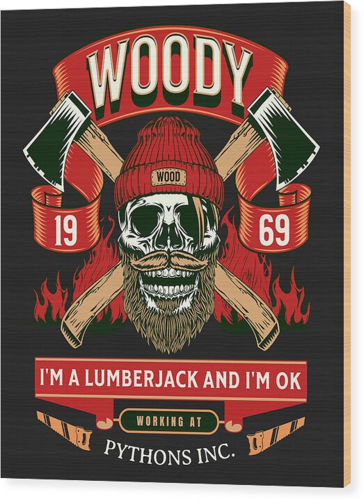 Woody the Lumberjack - Wood Print
