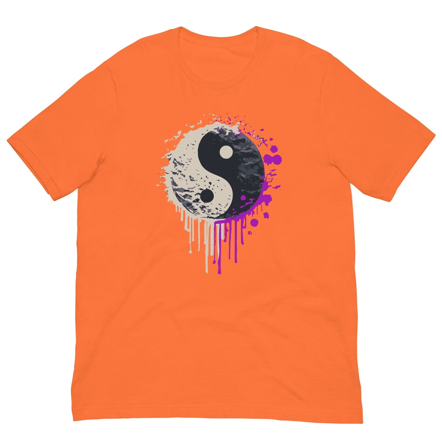Yin Yang spray paint T-shirt Orange / XS